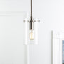 Effimero Medium Stem Hung Pendant Lamp with Clear Glass Cylinder