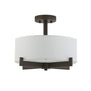 Allegro Semi Flushmount Ceiling Lamp with White Fabric Shade