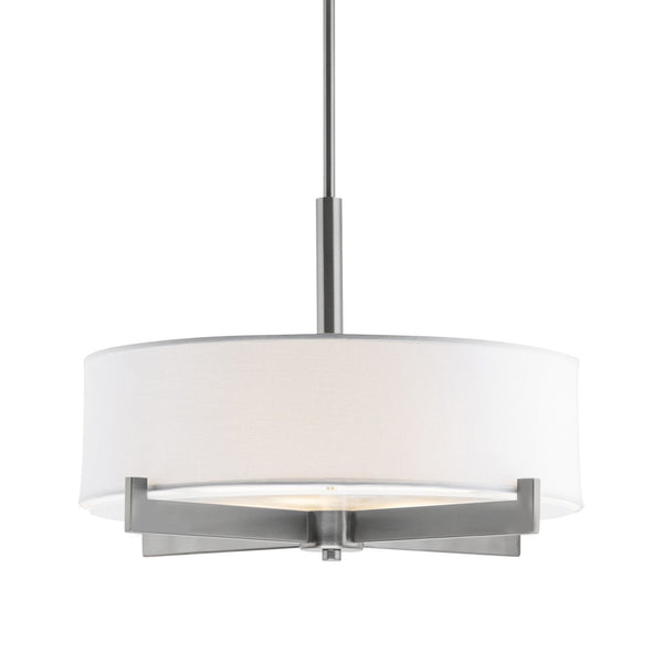 Allegro Drum Pendant Ceiling Lamp with White Fabric Shade