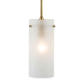 Effimero Large Stem Hung Pendant Lamp with Frosted Glass Cylinder