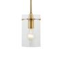 Effimero Medium Stem Hung Pendant Lamp with Clear Glass Cylinder