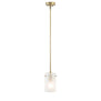 Effimero Medium Stem Hung Pendant Lamp with Frosted Glass Cylinder