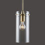 Effimero Large Stem Hung Pendant Lamp with Clear Glass Cylinder
