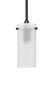 Effimero Small Stem Hung Pendant Lamp with Frosted Glass Cylinder
