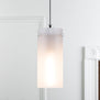 Effimero Small Stem Hung Pendant Lamp with Frosted Glass Cylinder