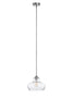Ariella Ovale Clear Glass Pendant Lamp, Brushed Nickel