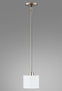 Molto Brushed Nickel Stem Hung One-Light Pendant Lamp with Fabric Drum Shade