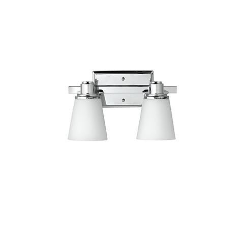Terracina Two-Light Vanity Lamp - Polished Chrome with Opal Glass