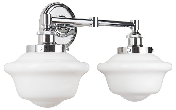 Lavagna Two Light Wall Sconce with Milk Glass