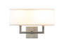 Sofia Wall Sconce Two Light Lamp with White Fabric Shade