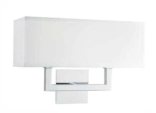 Sofia Wall Sconce Two Light Lamp with White Fabric Shade