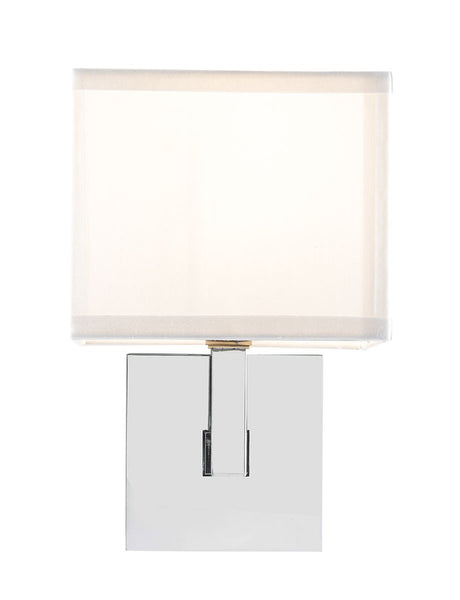 Sofia Wall Sconce One Light Lamp with White Fabric Shade