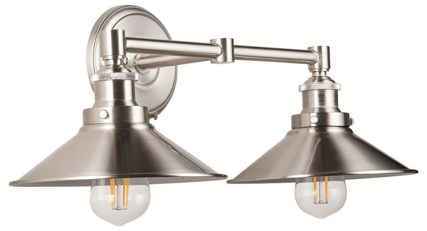 Andante Industrial Two Light Vanity with LED Bulbs