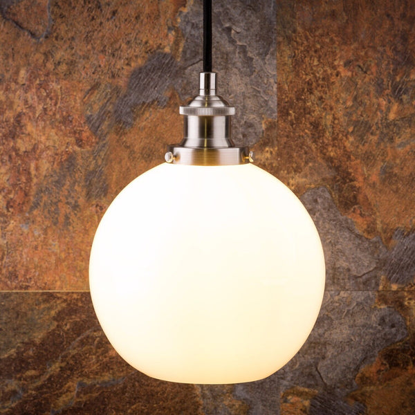 Primo Industrial Pendant Lamp with Milk Glass