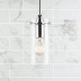 Effimero Small Stem Hung Pendant Lamp with Clear Glass Cylinder